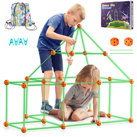 Mophorn Kit de construction de fort phosphorescent 85 pièces pour