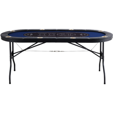 Mophorn Table de poker pliable pour 8 joueurs, table ovale de 72 pouces pour Blackjack et Texas Holdem avec rails rembourrés et porte-gobelets en acier inoxydable, table de jeu de cartes de casino