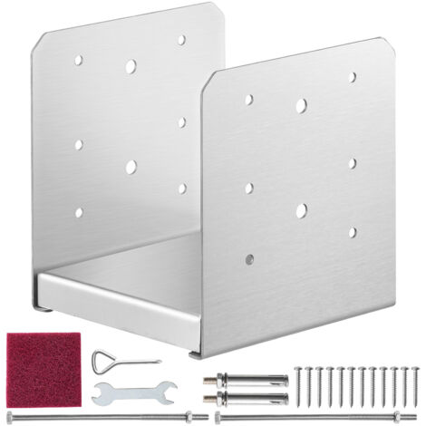 Mophorn Base de poteau 152,4 x 152,4 mm, 1 support d'ancrage réglable en acier inoxydable, support de pavillon de terrasse (1/5)