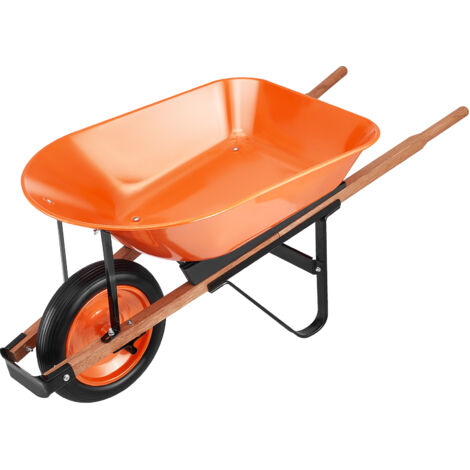 Mophorn Wheelbarrow Cart, 5 Cu. Load & 330 lbs Capacity, One Wheel Garden Dump Cart, Garden Wagon with Metal Handle & 16 » Wide Track Wheels, Easy Loading Utility Yard Cart & Wagons for Lawn Farm (1/5)