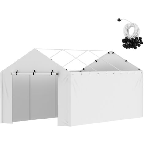 Mophorn Auvent de remplacement pour paroi latérale de l'abri d'auto 10' x 20', bâche résistante et imperméable protégée contre les UV, installation facile avec tendeurs à boule