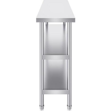Table De Travail Inox 76x60 Cm – Table Cuisine Sur Roulettes Avec Freins, Charge 300 Kg