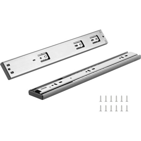 Mophorn Lot de 10 paires de glissières de tiroir de 355.6 mm avec rails de montage latéral, rail en acier robuste à extension complète, glissières de guidage silencieuses à fermeture douce
