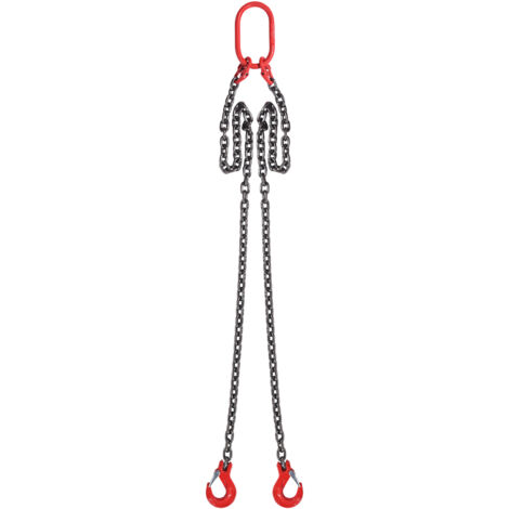 Mophorn Élingue à chaîne, 5/16 po x 5 pi, avec crochets, palans à chaîne pour moteur G80, capacité de 6 600 lb/3 tonnes, pour palans à moteur, avec crochets de préhension à 2 pattes (1/5)