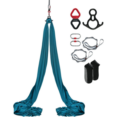 Mophorn Balançoire aérienne en soie et yoga, 8,7 mètres, kit de hamac en tissu nylon 100 g/m² avec matériel de montage complet, guide d'installation facile