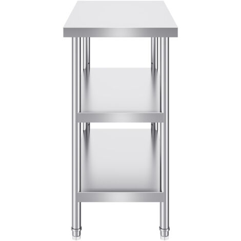 Table De Travail Inox 60x60x80 Cm - Plan De Travail Acier Inoxydable, Pour Cuisine Professionnelle Ou Garage
