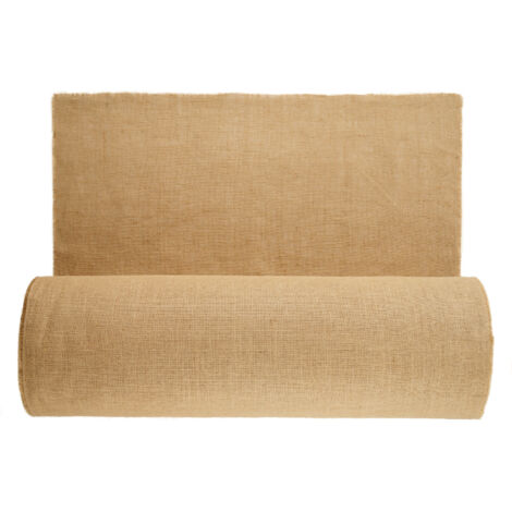 Mophorn Rouleau de tissu en toile de jute de 101,6 cm x 91,4 m, rouleau d'enveloppe d'arbre en toile de jute, tissu de jute naturel haute densité 50 x 50 pour la décoration, l'artisanat, la couverture (1/5)