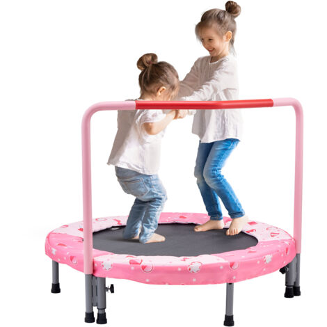 Mophorn Trampoline pour enfants 36", mini pliable de 3 pieds. Avec poignée. Pour l'intérieur et l'extérieur. Cadeau d'anniversaire amusant pour les enfants de 3 ans et plus. Garçons et filles. Rouge