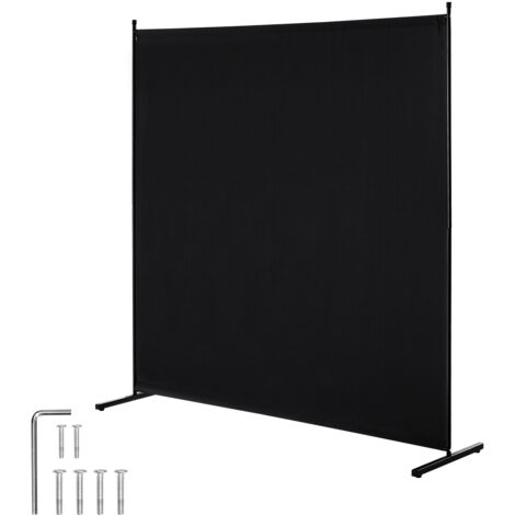 Mophorn Cloison de séparation, écran de confidentialité à panneau unique de 6 pieds, cloison autoportante pour séparation de pièce, bureau, chambre, tissu noir (1/5)