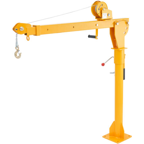 Mophorn – Grue manuelle pour camionnette – Capacité 1 100 lb – Treuil manuel – Acier pliable – Pivot 360° pour levage en chantier et usine