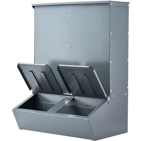 Mophorn Mangeoire pour porcs 3,7 boisseaux, mangeoire pour porcs à double porte, acier robuste, mangeoire polyvalente pour bétail en plein air, accessoire de ferme pour jusqu'à 8 porcs