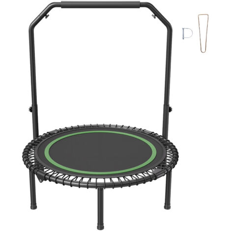 Mophorn Mini trampoline pliable de 40 pouces, trampoline de fitness, charge maximale de 330 lb, poignée en mousse réglable avec 4 niveaux de hauteur, silencieux et stable, pour les exercices (1/5)