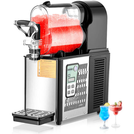 Mophorn Machine à granité 3L, machine à boissons glacées à réservoir unique, machine à smoothie Margarita en acier inoxydable 12 tasses pour la maison, les fêtes, les restaurants, les cafés, les bars