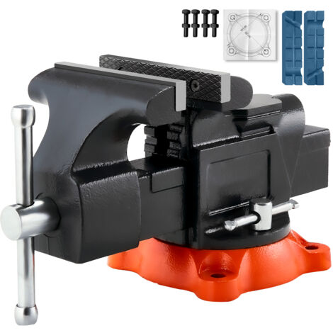Mophorn Étau d'établi, largeur de mâchoire de 5 po, ouverture de mâchoire maximale de 5 po, base de verrouillage pivotante à 360 °, profondeur de gorge de 2,8 po