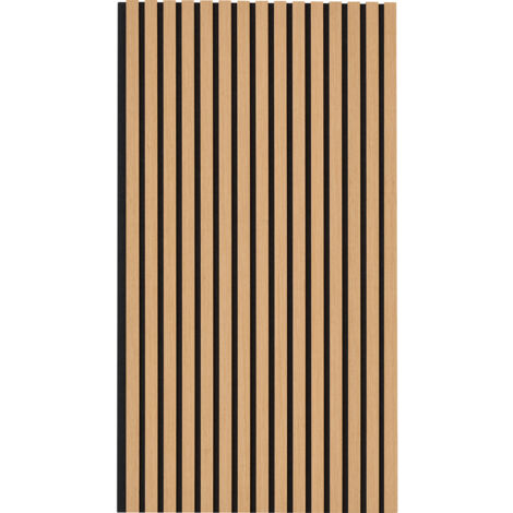 Mophorn – Panneau décoratif mural acoustique en lattes de bois 1200 x 600 mm – Absorption sonore – Chêne clair – Installation rapide