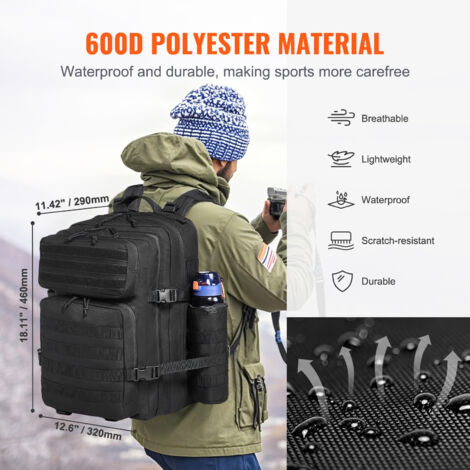 Sac à Dos Tactique Militaire 45L - Molle, étanche, Pour Camping Et Randonnée