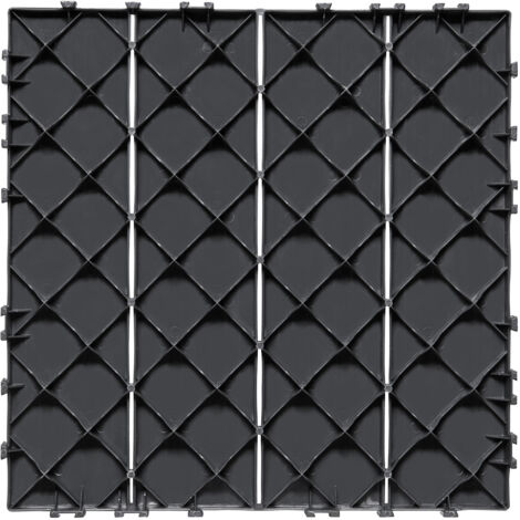 Mophorn Dalles de terrasse emboîtables, lot de 10, 12"x12" 10 pieds carrés Revêtement de sol extérieur en plastique imperméable à l'eau pour toutes les conditions météorologiques, Dalles de revêtement