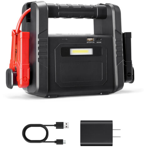 Démarreur De Voiture & Compresseur D'Air Portable - 6000A 150 PSI - Pour Moteurs Jusqu'à 9.0L Essence / 6.5L Diesel - Avec Ecran LCD Et Lampe Torche - 8