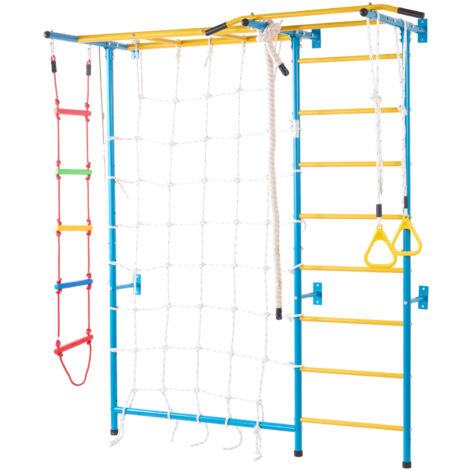 Mophorn Jungle Gym d'intérieur pour tout-petits - Ensemble de jeu d'escalade 7 en 1 avec acier au carbone, supporte 220 lb, multicolore et amusant pour les enfants et les familles