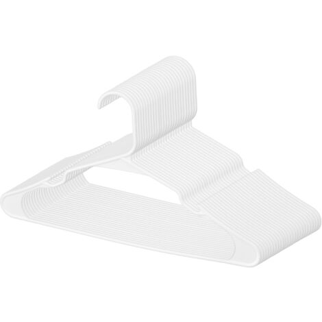 Cintres Gain De Place ABHENG - Lot De 50, Blanc | Anti-Glisse Pour Pantalons, Robes, Manteaux