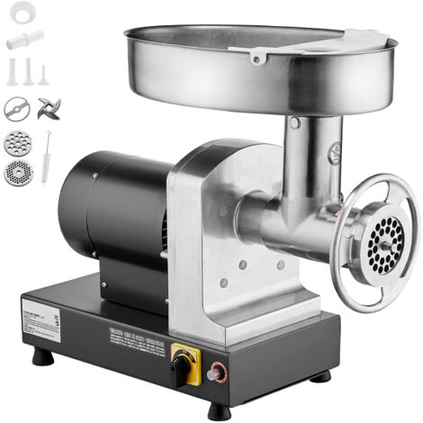Mophorn Hachoir à viande, capacité de 14 lb/min, électrique avec accessoires, acier inoxydable pour cuisine