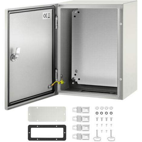 Mophorn Boîtier en acier NEMA, boîte électrique étanche NEMA 4X 16 x 12 x 8'', boîte de jonction extérieure/intérieure anti-poussière IP66 avec plaque de montage (1/5)