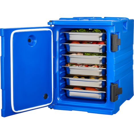 Mophorn Porte-plateau isotherme, boîte chauffante de 95 litres pour la restauration, porte-boîte alimentaire avec double boucle, chauffe-plats à chargement frontal avec poignées (1/5)