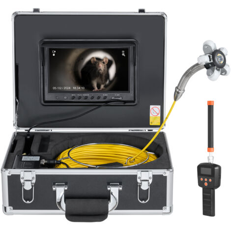 Mophorn – Caméra d'inspection d'égout 30 m avec localisateur 512 Hz – Écran HD 9 pouces – Caméra autonivelante étanche IP68 – Câble semi-rigide