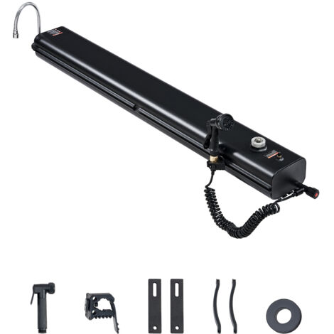 Mophorn Réservoir d'eau de toit de 7 gallons, réservoir en aluminium haute capacité avec port de pressurisation, 2 panneaux anti-éclaboussures et fente en T, réservoir extérieur multi-distribution
