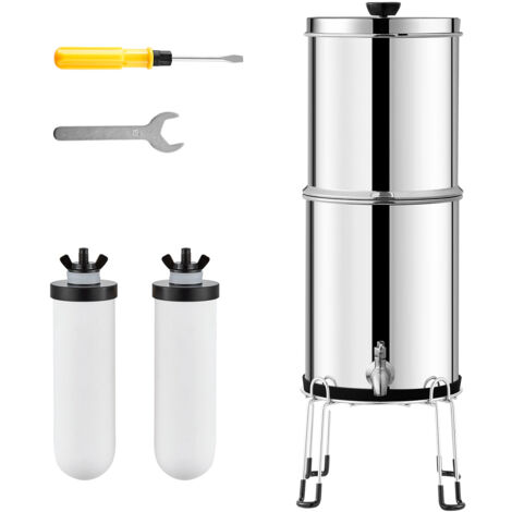 Mophorn – Système de filtration d'eau par gravité 2,25 G – Acier inoxydable 304 – Réduit plomb et 99 % du chlore – Installation sans électricité (1/5)