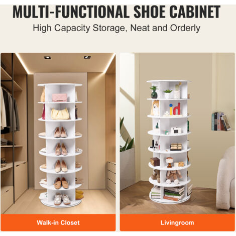 Mophorn Étagère à Chaussures Rotative Blanche à 7 Niveaux Carrousel Rond De Rangement Pour Chaussures Rotatif Presentoir A Chaussures Rotatif A 360 Organiseur De Chaussures Lazy Susan 85713283