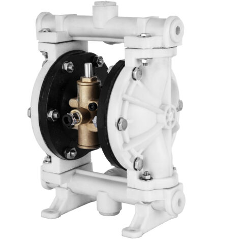 Mophorn Pompe à double membrane pneumatique,entrée et sortie 1/2 po,corps en polypropylène,2,5 GPM et max.80 PSI,pompe de transfert pneumatique à membrane en PTFE pour pétrole,diesel,huile etfluides à