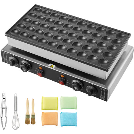Mophorn Mini machine à crêpes hollandaises, 43 mm, 1 700 W de diamètre, machine à dorayaki. 50 pièces, antiadhésif, en acier inoxydable, double contrôle de la température et du temps