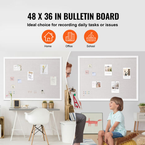 Tableau D'affichage Liège Et Lin 50x75 Cm Avec Cadre Bois - Pour Notes, Photos, Planning Bureau Ou Maison - 7