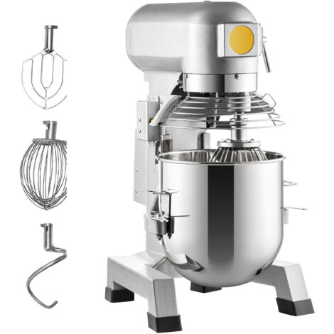 Batteur sur socle commercial Mophorn, bol en acier inoxydable de 15 pintes, batteur électrique robuste de 850 W avec 3 vitesses réglables (113/184/341 tr/min), comprend un crochet pétrisseur, un fouet