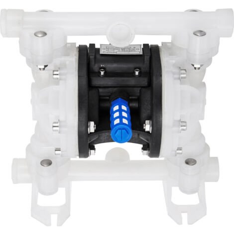 Mophorn Pompe à double membrane Air,7 GPM,100 PSI,polypropylène,ports d'entrée et de sortie 1/2",à commande pneumatique avec vanne à boisseau sphérique scellée,hauteur de refoulement maximale de 226,4 (1/5)