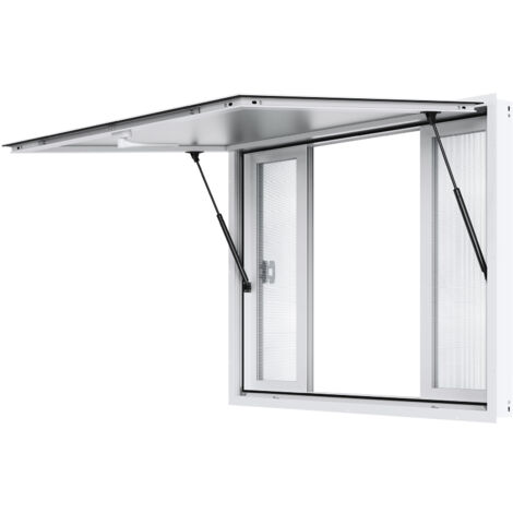 Mophorn – Fenêtre de concession 48L x 36W en aluminium – 4 fenêtres coulissantes – Pare-soleil intégré – Sécurisée avec serrure à clé (1/5)