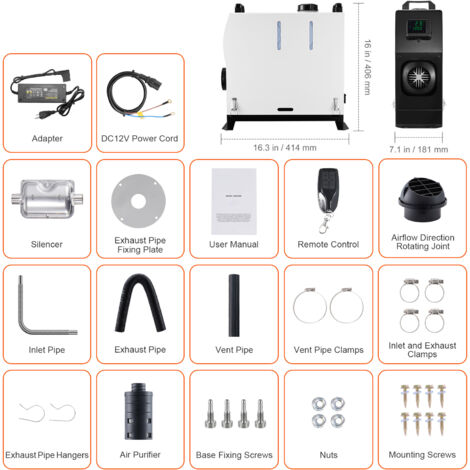 Chauffage Diesel Portable 8kW VELPEX – Avec Télécommande, Pour Camping-car, Bateau, Atelier - 10