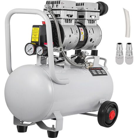 Compresseur D'Air Silencieux Sans Huile 58dB 9L - 550W, 110L/min, Horizontal - Idéal Atelier Et Maison