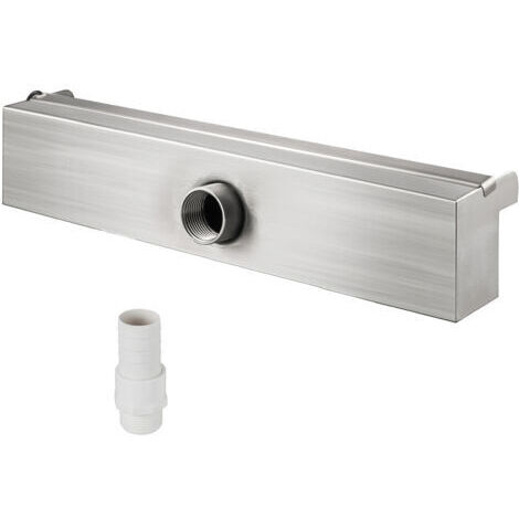 Mophorn – Fontaine en cascade en acier inoxydable 11,8x4,5x3,1 pouces – Débit d'eau doux – Installation facile – Pour jardins et piscines (1/5)
