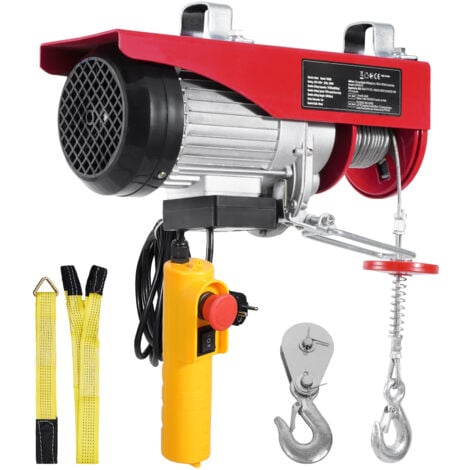 Palan électrique 110V 500 Kg (1100 Lb) Avec Télécommande Sans Fil - Vitesse 5 M/min, Câble 7,6 M - ToAuto