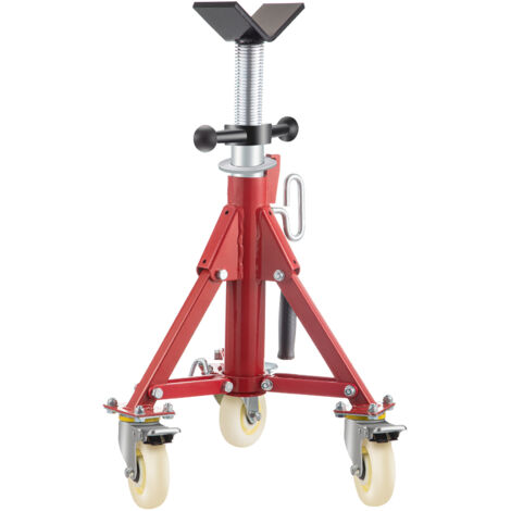 Support de tuyau Mophorn, hauteur réglable de 20 à 37 pouces, tête en V avec roulettes, supporte 882 lb, support de tuyau en acier portable pliable pour tuyaux de 1/8 à 12 pouces, noir