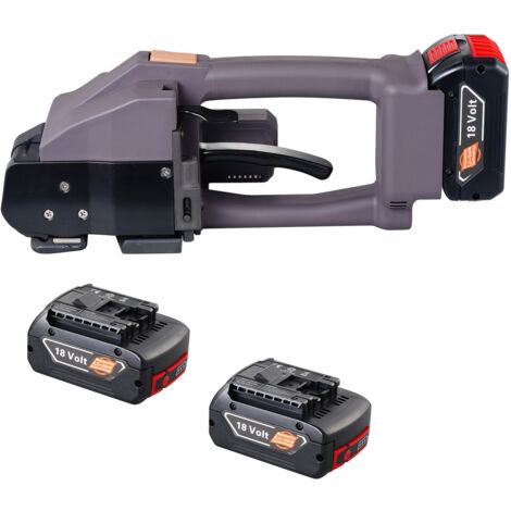 Mophorn Cercleuse électrique, sangles en PP PET de 0,39" à 0,75", affichage numérique, outil de cerclage automatique alimenté par batterie 2 x 4000 mAh pour emballage, palettes, boîtes