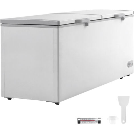 Mophorn Congélateur coffre - Capacité de 19,8 pi3 / 561 L, couvercles doubles à dessus divisé, 4 paniers amovibles, réglage de the température à 7 niveaux, éclairage LED, 6 roues. (1/5)