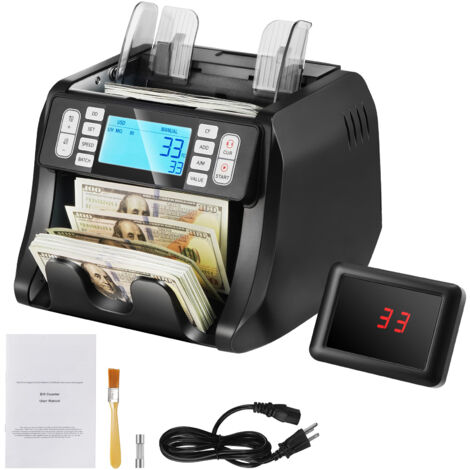 Compteur De Billets Professionnel Avec Détecteur De Faux | Double Affichage LED | Pour Entreprises, Commerces, Bureaux