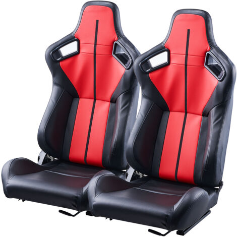 Mophorn Siège de course Lot de 2 sièges inclinables réglables en mousse PVC haute résilience Q235B pour voitures de course et karts