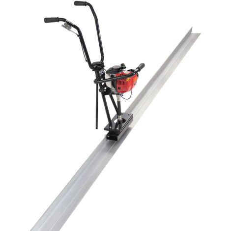 Mophorn Règle à béton électrique à gaz, panneau en aluminium de 3 370 mm, moteur vibrant de finition de ciment à 4 temps, outils pour béton à 6 500 tr/min