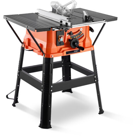 Mophorn Scie à table avec Soutien, 254 mm, scie à table compacte portable de 1 800 W, capacité de coupe maximale de 200 mm, vitesse de coupe de 4 800 tr/min, avec lame de scie à 24 dents