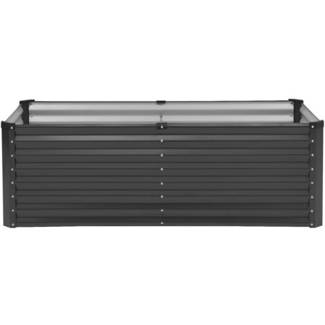 Mophorn – Jardinière surélevée en métal galvanisé 180 x 90 x 60 cm – Fond ouvert pour légumes, fleurs et herbes – Gris foncé durable (1/5)