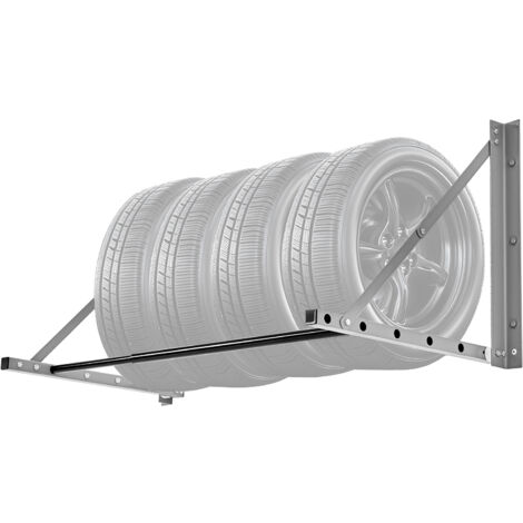 Mophorn Support de pneus pliable à fixation murale , rangement réglable de 32 à 48 pouces en acier Q235 pour pneus R14-R20, capacité de 300 lb pour utilisation dans un garage ou un atelier